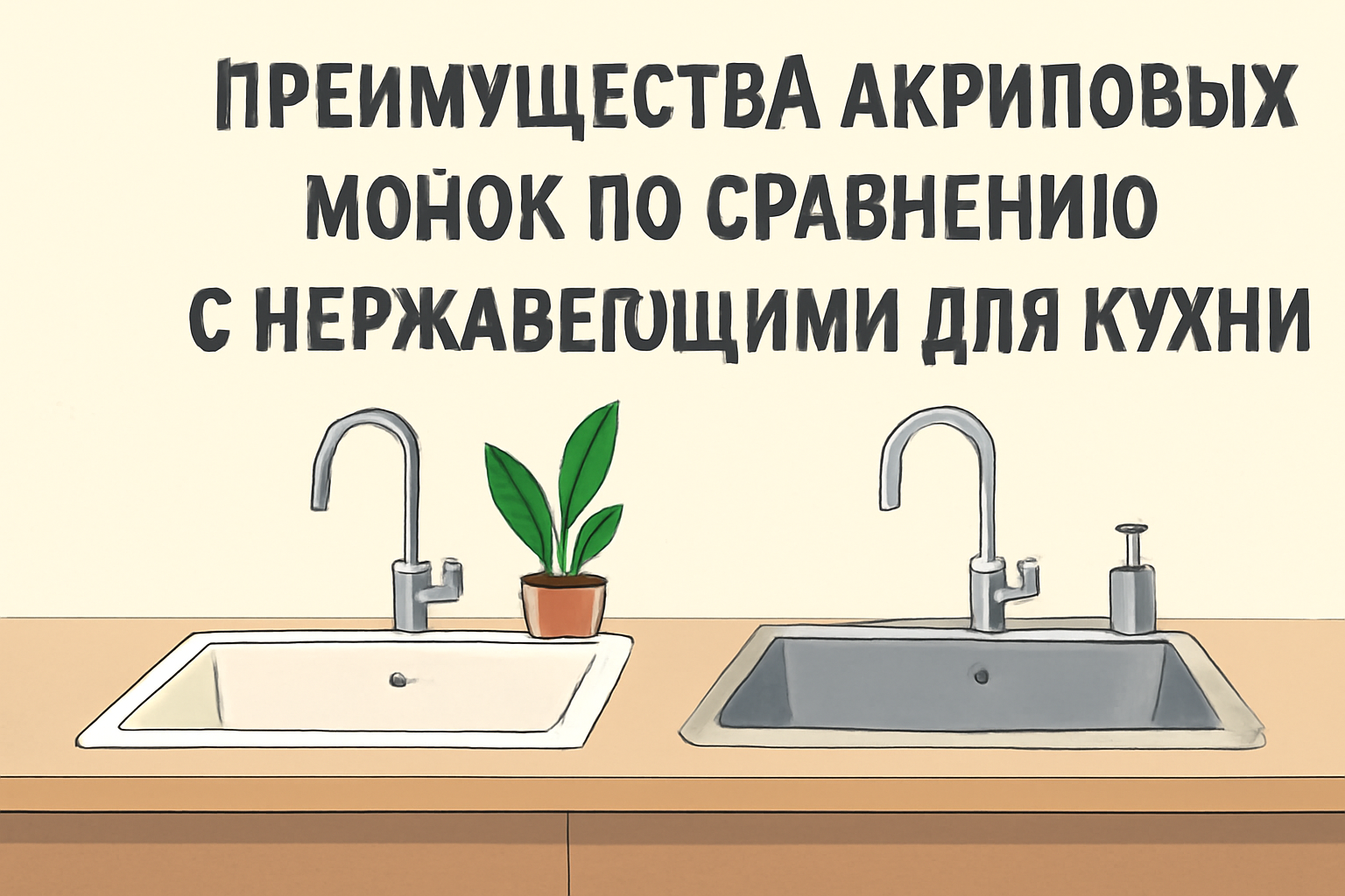 Преимущества акриловых мойок по сравнению с нержавеющими для кухни